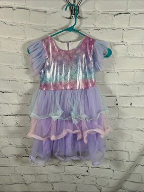 Kids Purple Pastel Mermaid Tulle Costume Dress